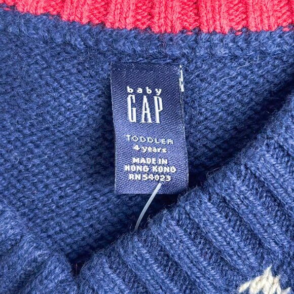 GAP baby GAP Boys Winter Sweater Vest Moose & Winter Theme - Picture 2 of 10